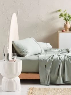 Linen House Augusta 500TC Green Gum Cotton Sateen Sheet Set
