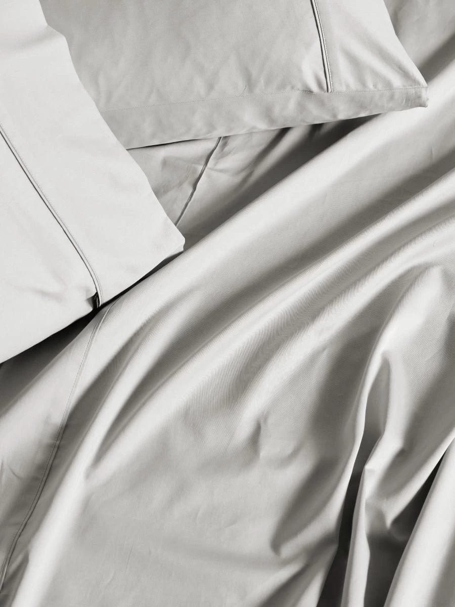 Linen House Augusta 500TC Grey Cotton Sateen Sheet Set - Image 3