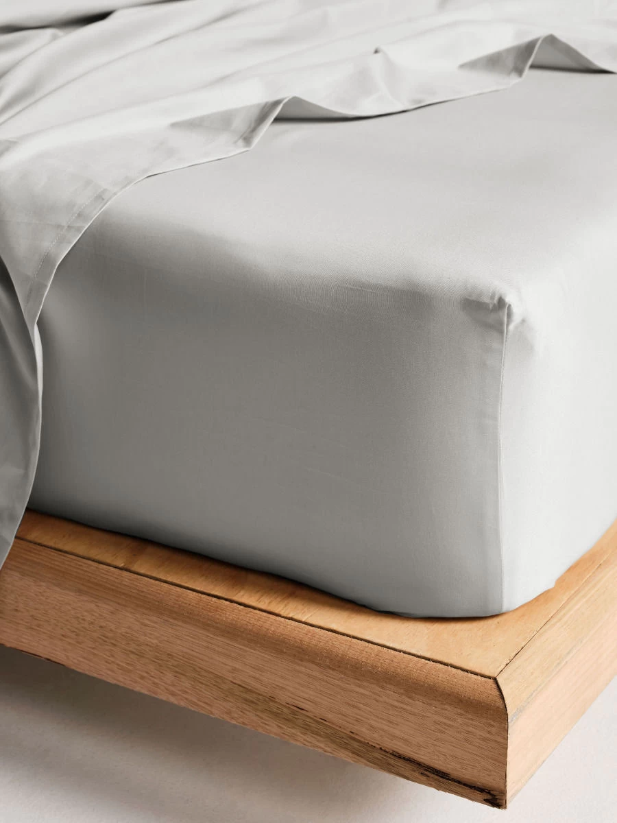 Linen House Augusta 500TC Grey Cotton Sateen Sheet Set - Image 4