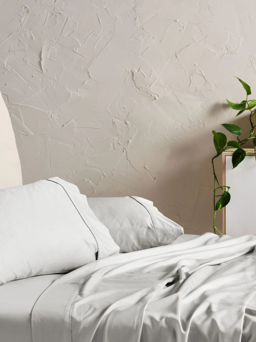 Linen House Augusta 500TC Grey Cotton Sateen Sheet Set - Image 2