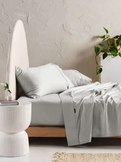 Linen House Augusta 500TC Grey Cotton Sateen Sheet Set