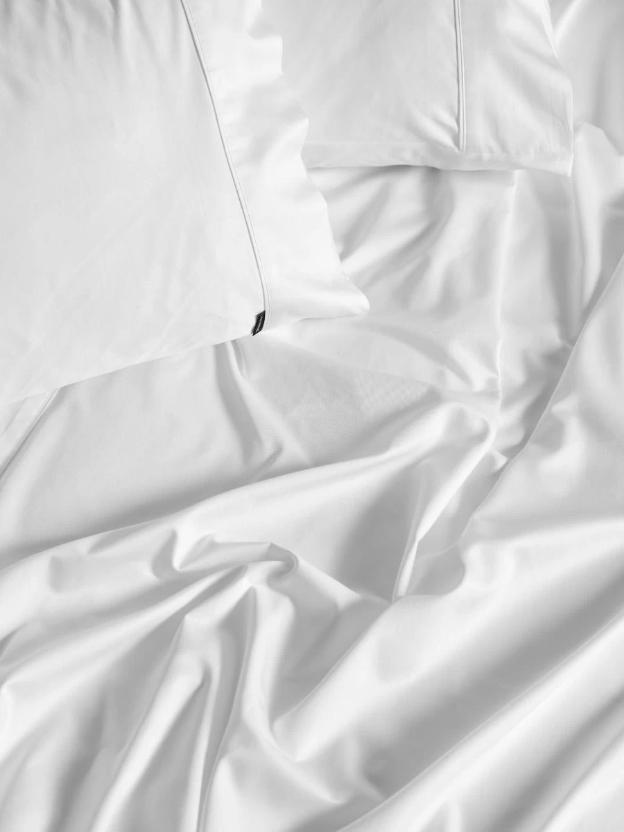 Linen House Augusta 500TC White Cotton Sateen Sheet Set - Image 3