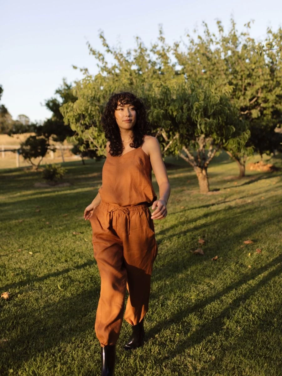 Linen House Nimes Cinnamon Linen Cami - Image 3