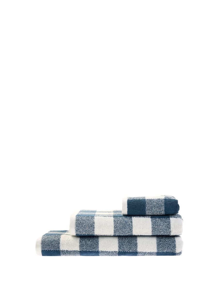 Linen House Flinders Check Navy Towel Collection - Image 2
