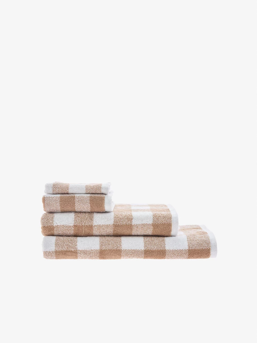 Linen House Flinders Check Praline Towel Collection - Image 2