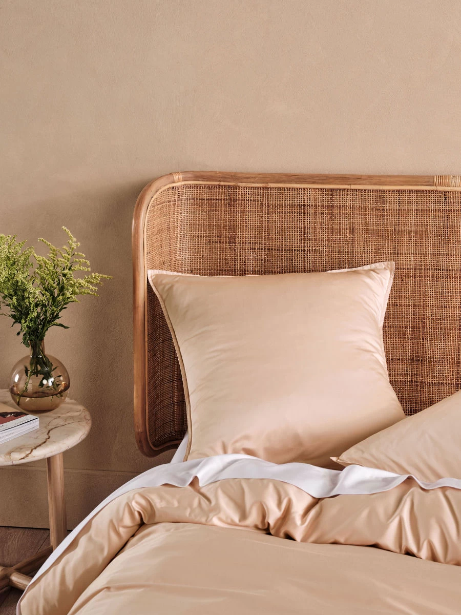 Linen House Haven Nude Pink Bamboo Cotton 500TC European Pillowcase - Image 2