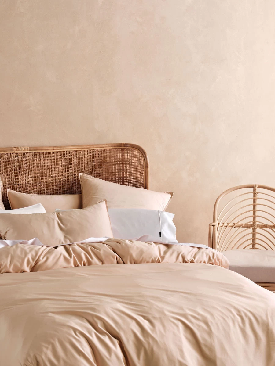 Linen House Haven Nude Pink Bamboo Cotton 500TC European Pillowcase - Image 3