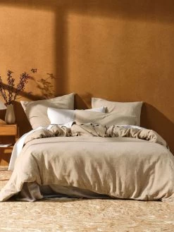 Linen House Hemp Triblend Ochre Quilt Cover Set