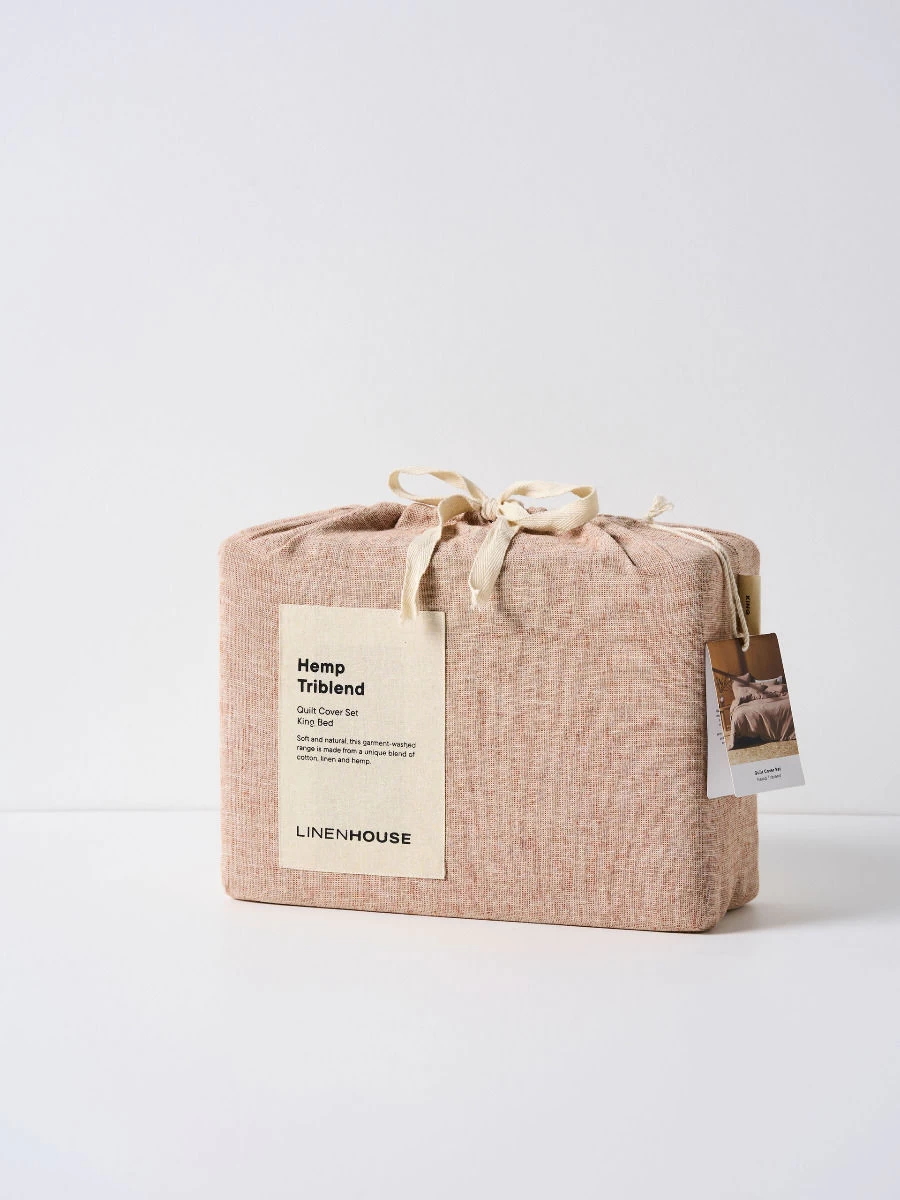 Linen House Hemp Triblend Rust Quilt Cover Set - Image 2