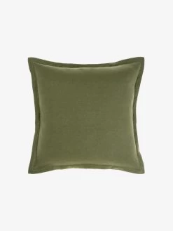 Linen House Nimes Moss Linen Tailored Cushion 48x48cm