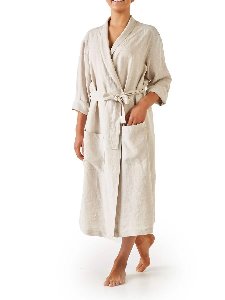 Linen House Nimes Natural Linen Robe - Image 2