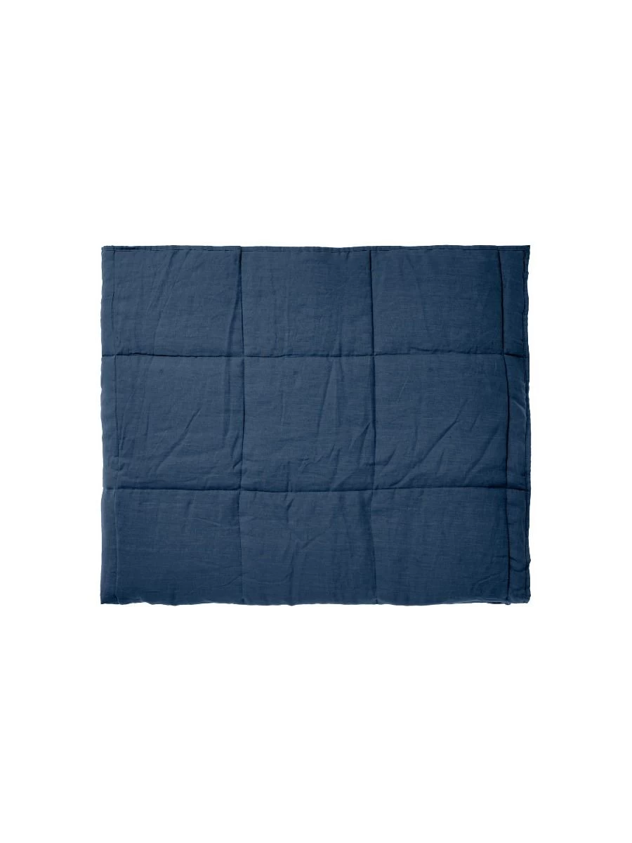 Linen House Nimes Navy Linen Coverlet - Image 3