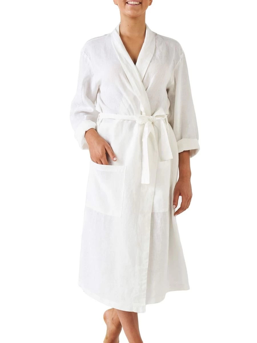 Linen House Nimes White Linen Robe - Image 9