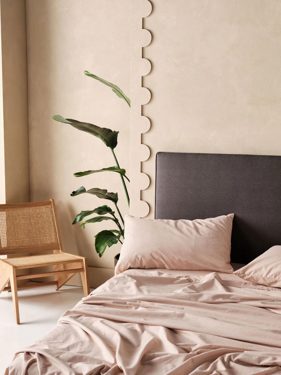 Linen House Flannelette Pink Salt Plain-Dyed Sheet Set - Image 2