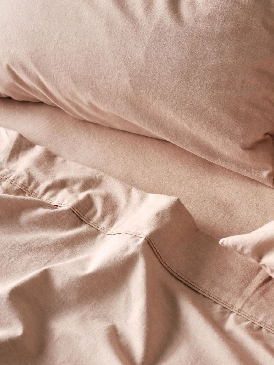 Linen House Flannelette Pink Salt Plain-Dyed Sheet Set - Image 4