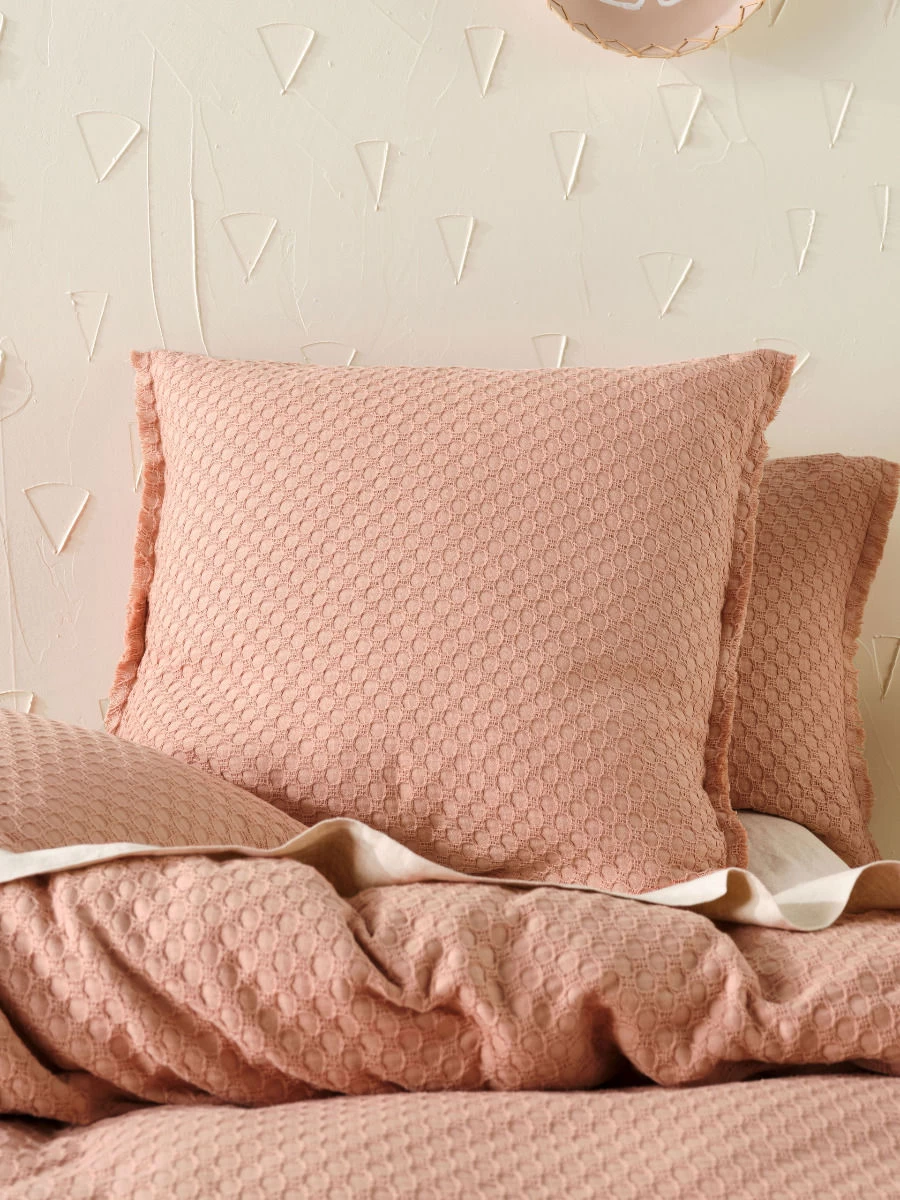 Linen House Raquelle Pink Clay European Pillowcase - Image 2