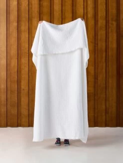 Linen House Saltwater White Throw