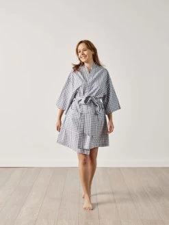 Linen House Springsteen Blue Short Robe