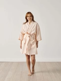 Linen House Springsteen Peach Short Robe