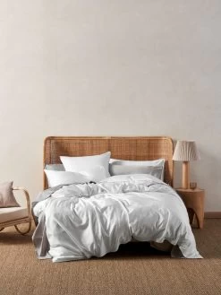Linen House Haven White Bamboo Cotton 500TC Quilt Cover Set