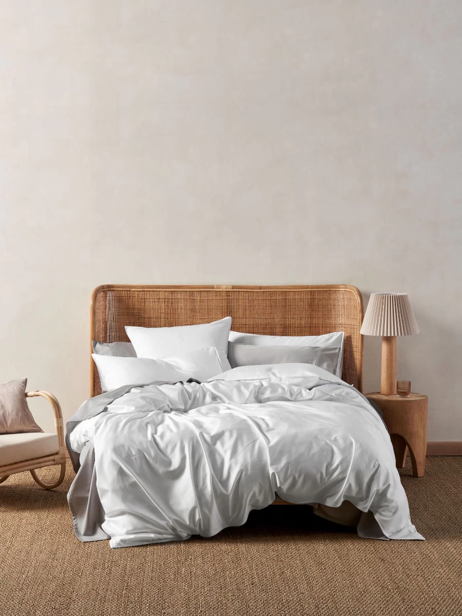 Linen House Haven White Bamboo Cotton 500TC Quilt Cover Set