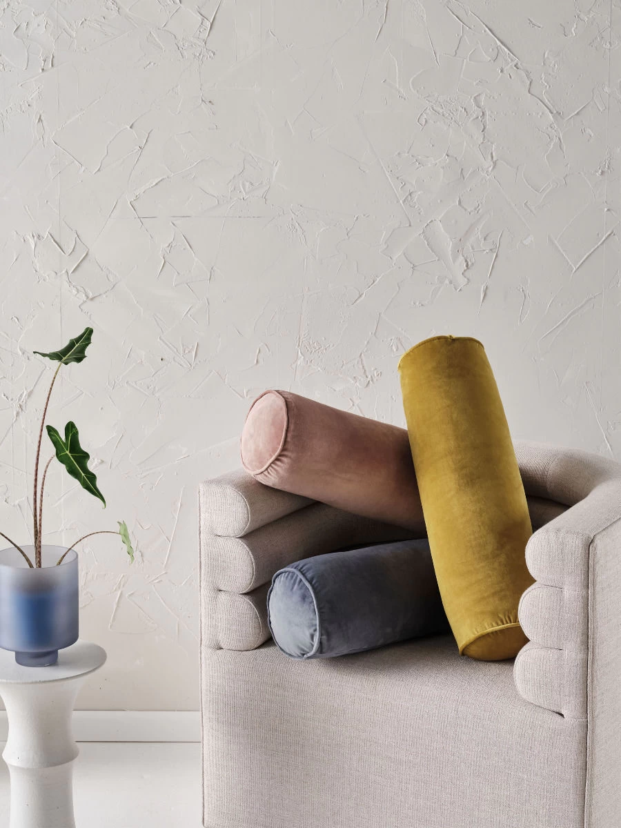 Linen House Enrique Mustard Bolster 18x60cm - Image 2