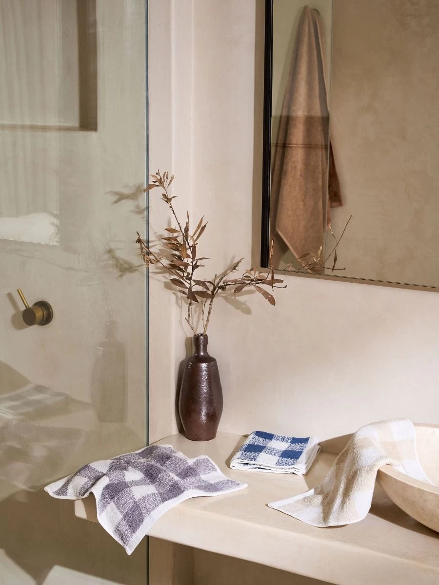 Linen House Flinders Check Navy Towel Collection - Image 3