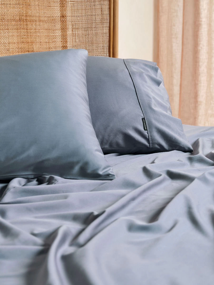 Linen House Nara Bluestone Bamboo Cotton 400TC Sheet Set - Image 3