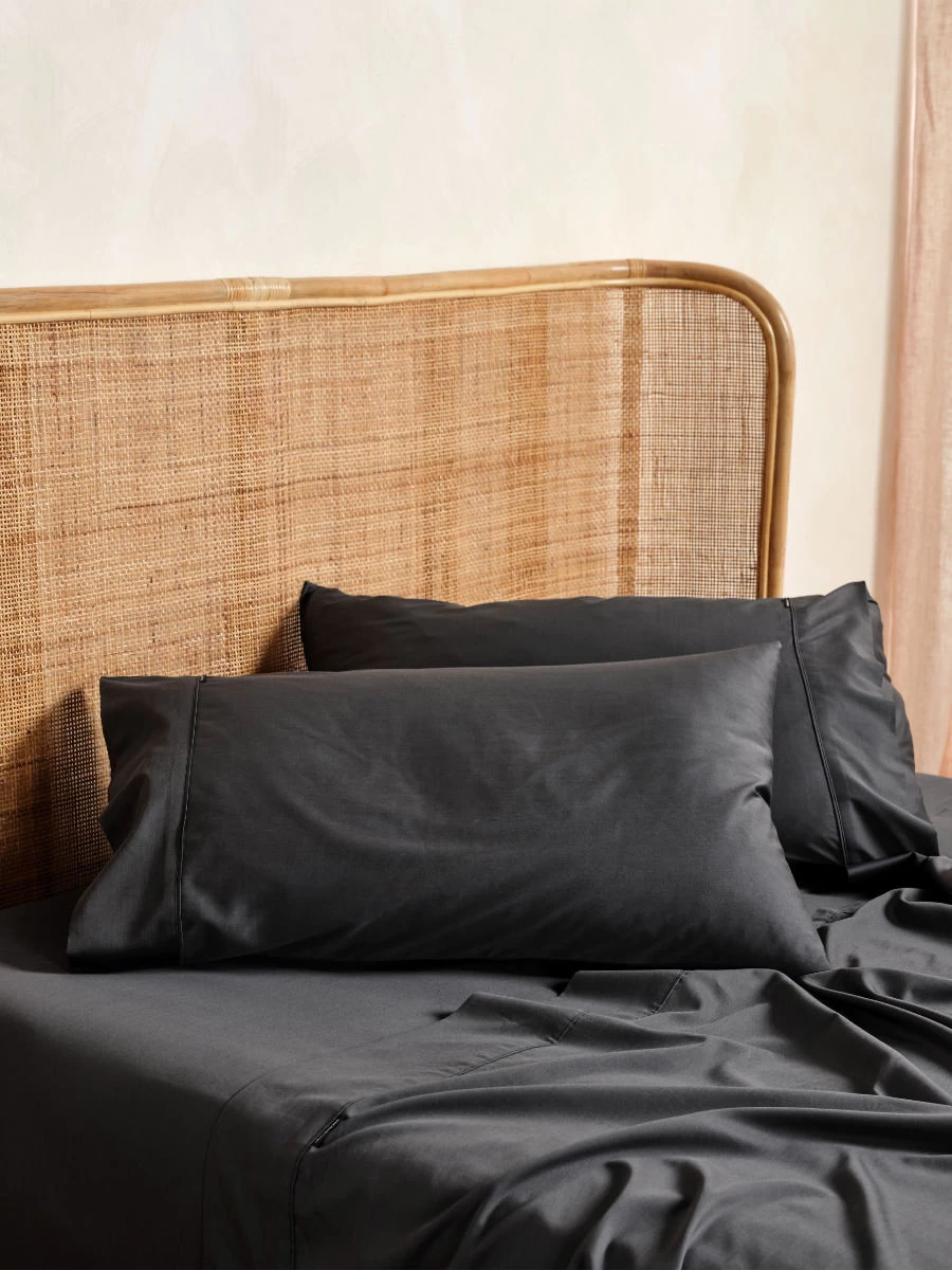 Linen House Nara Charcoal Bamboo Cotton 400TC Sheet Set - Image 2