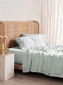 Linen House Nara Sky Bamboo Cotton 400TC Sheet Set