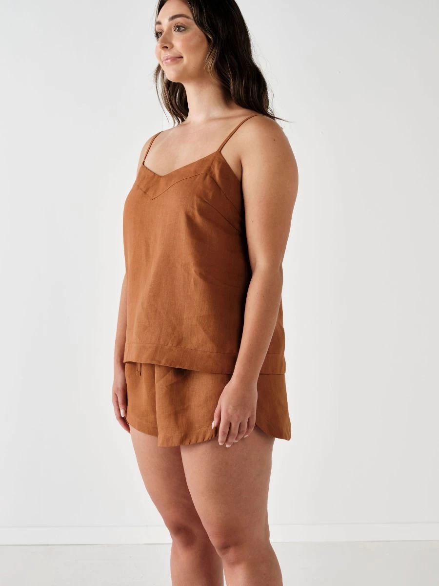 Linen House Nimes Cinnamon Linen Cami