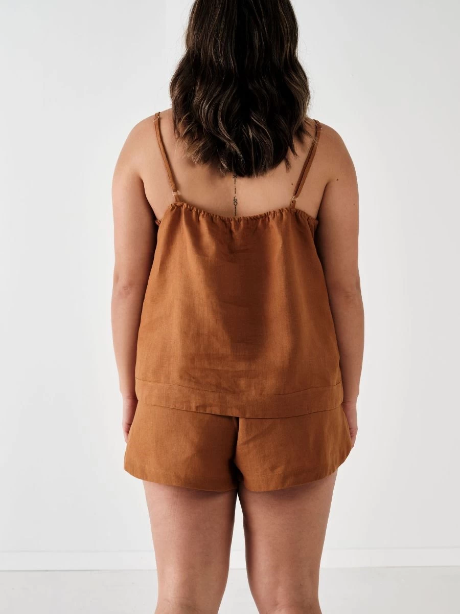 Linen House Nimes Cinnamon Linen Cami - Image 2