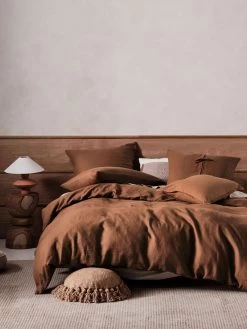 Linen House Nimes Cinnamon Linen Quilt Cover Set