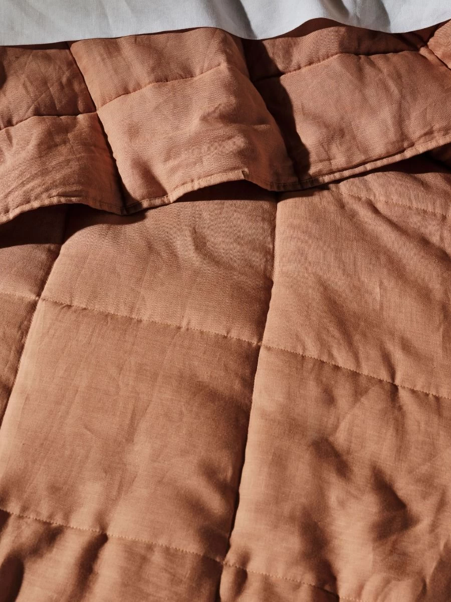 Linen House Nimes Clay Linen Coverlet - Image 2
