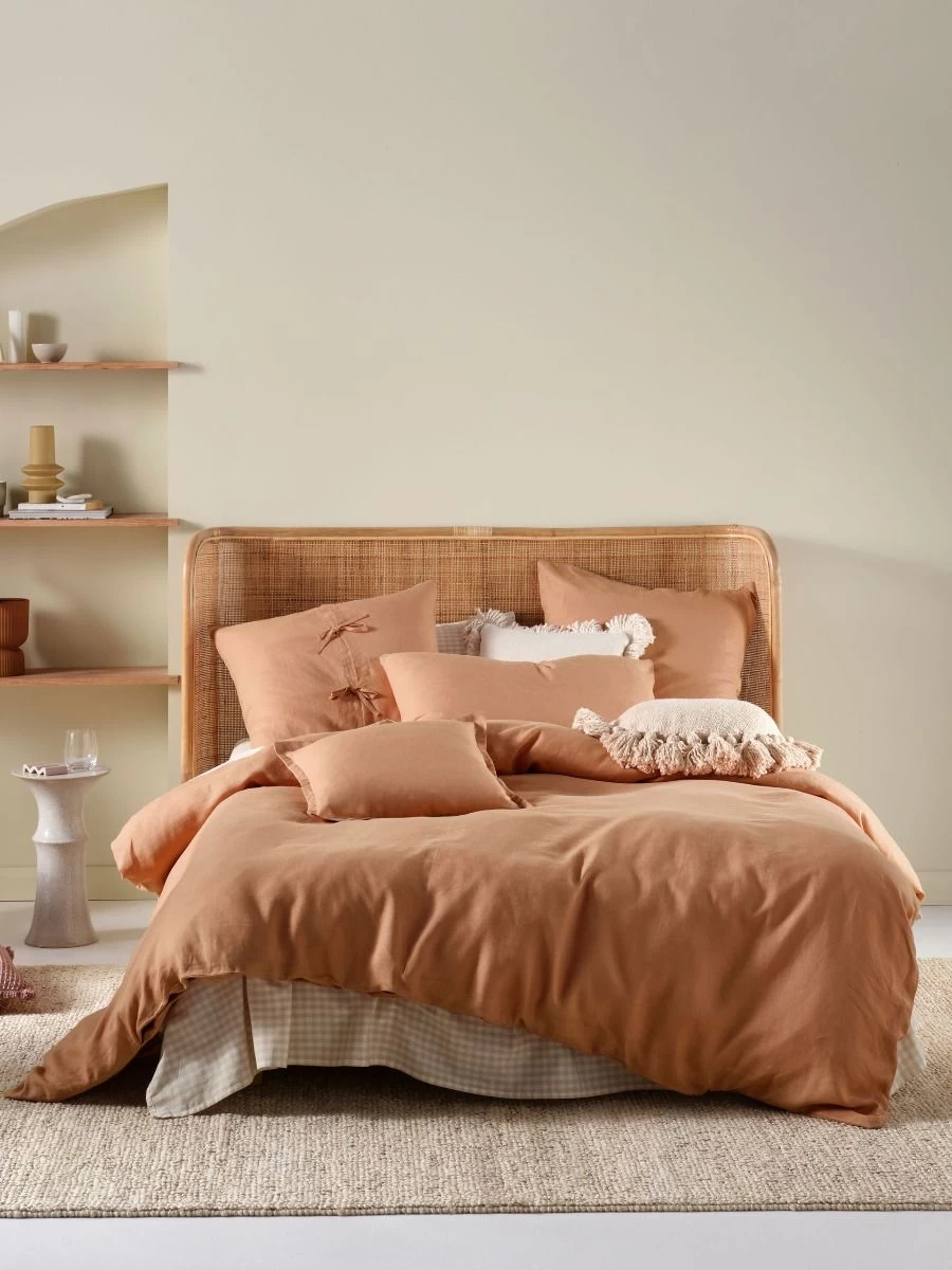 Linen House Nimes Clay Linen Quilt Cover Set - Image 5