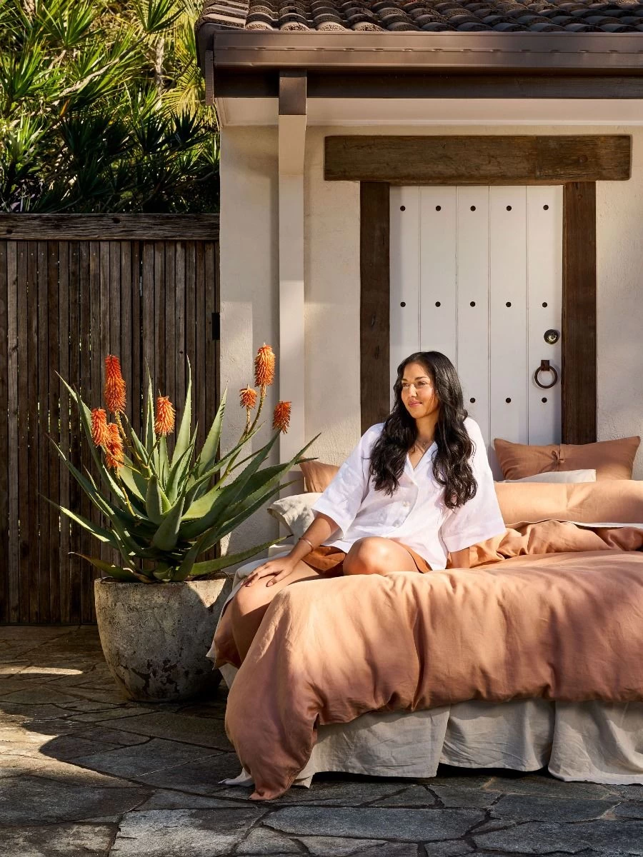 Linen House Nimes Clay Linen Quilt Cover Set - Image 7