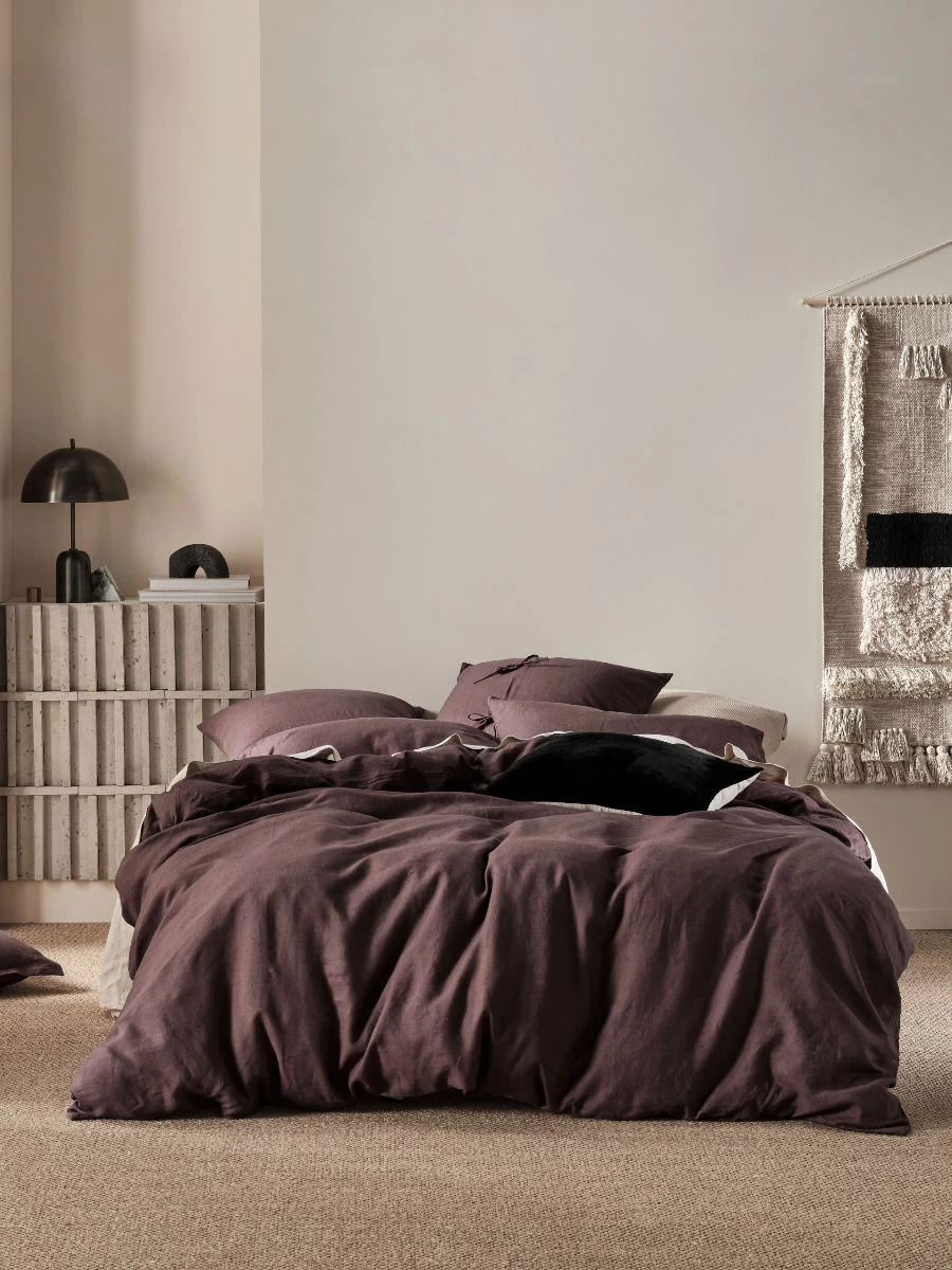 Linen House Nimes Espresso Linen Quilt Cover Set - Image 2