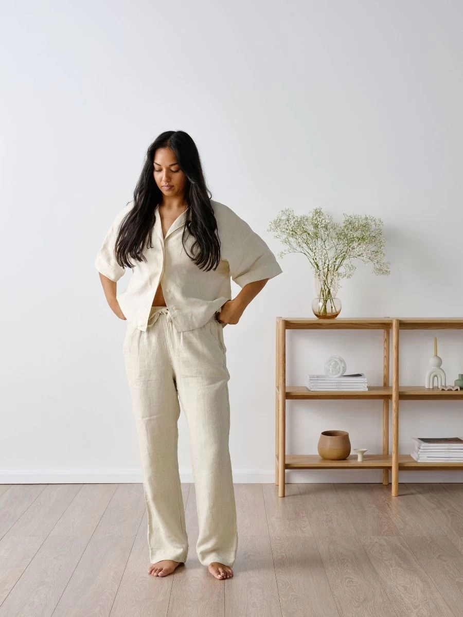 Linen House Nimes Natural Linen Wide-Sleeved Shirt - Image 3