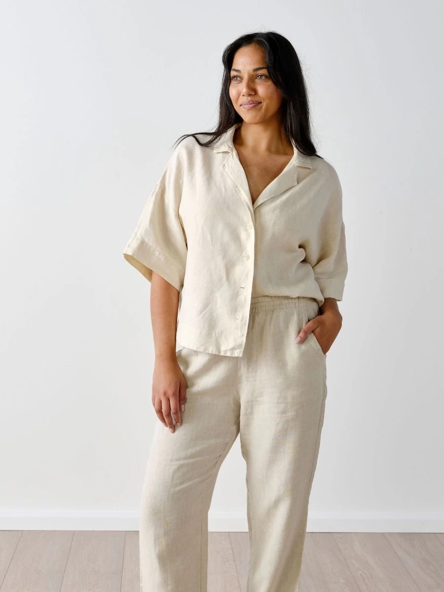 Linen House Nimes Natural Linen Wide-Sleeved Shirt - Image 4