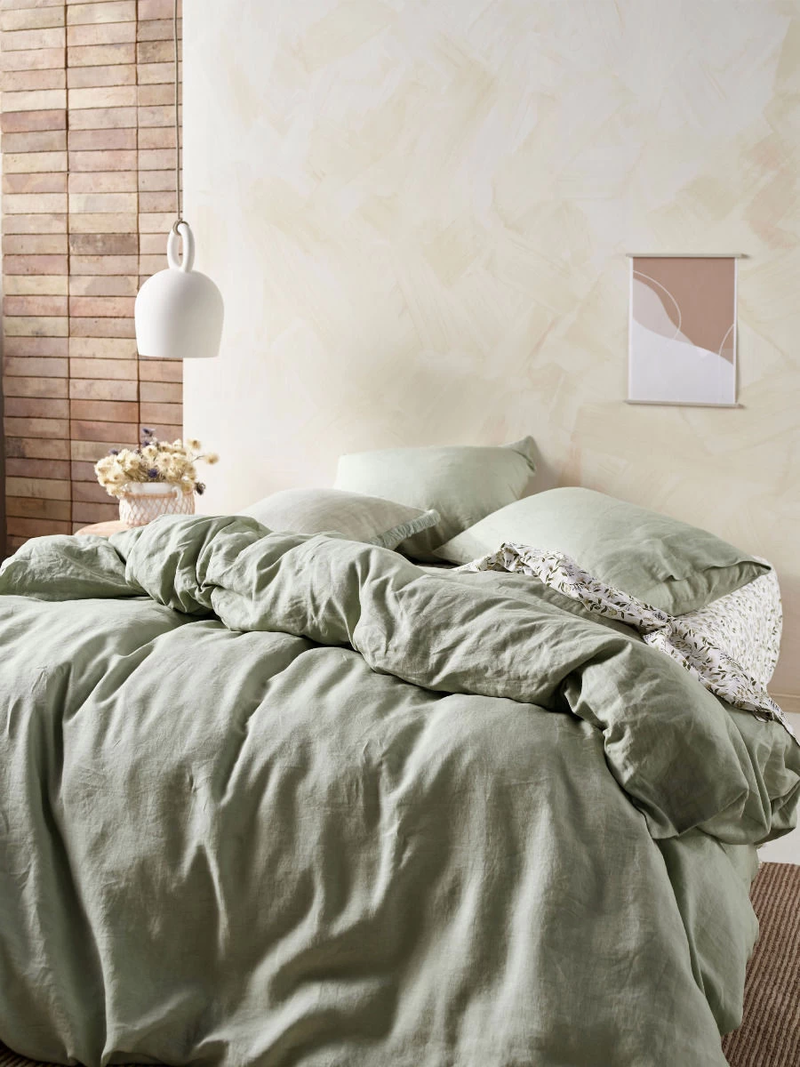 Linen House Nimes Wasabi Linen Quilt Cover Set - Image 2