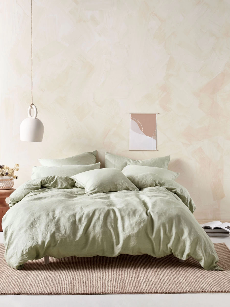 Linen House Nimes Wasabi Linen Quilt Cover Set - Image 8