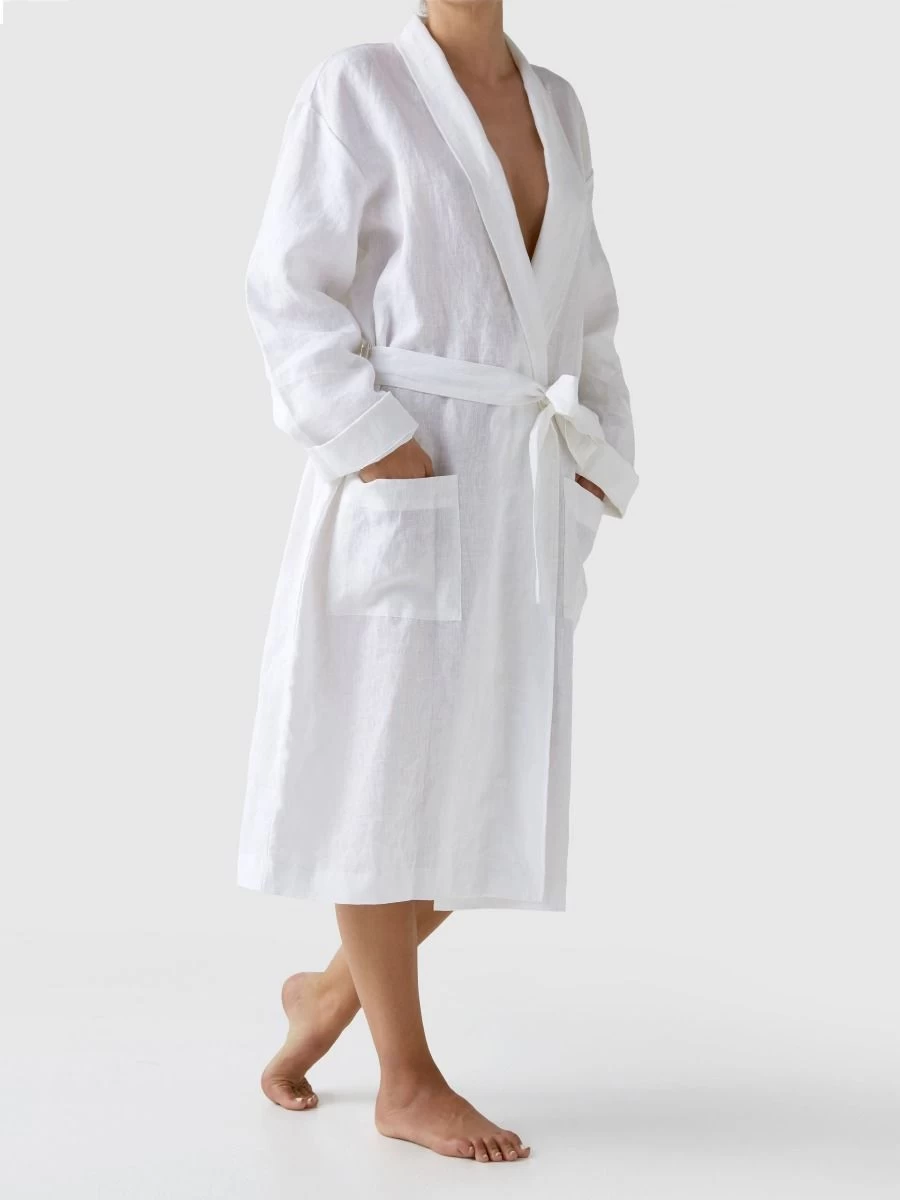 Linen House Nimes White Linen Robe - Image 8