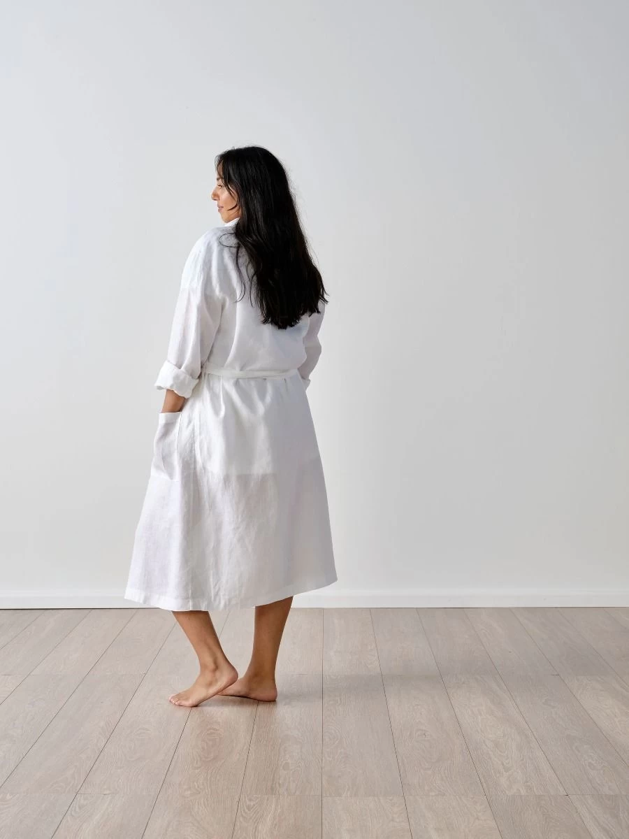 Linen House Nimes White Linen Robe - Image 3