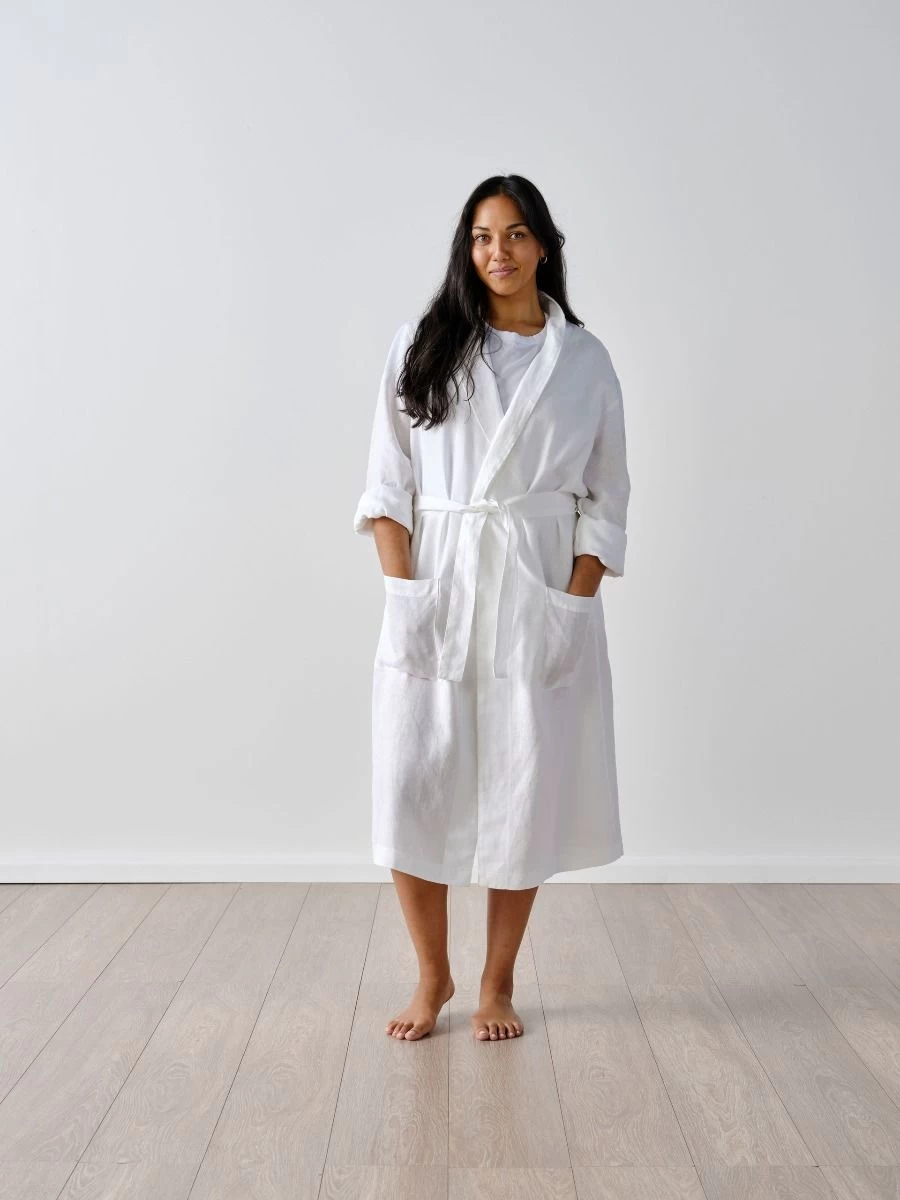 Linen House Nimes White Linen Robe