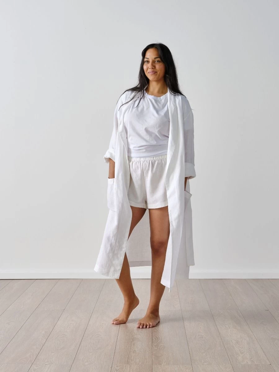 Linen House Nimes White Linen Robe - Image 2