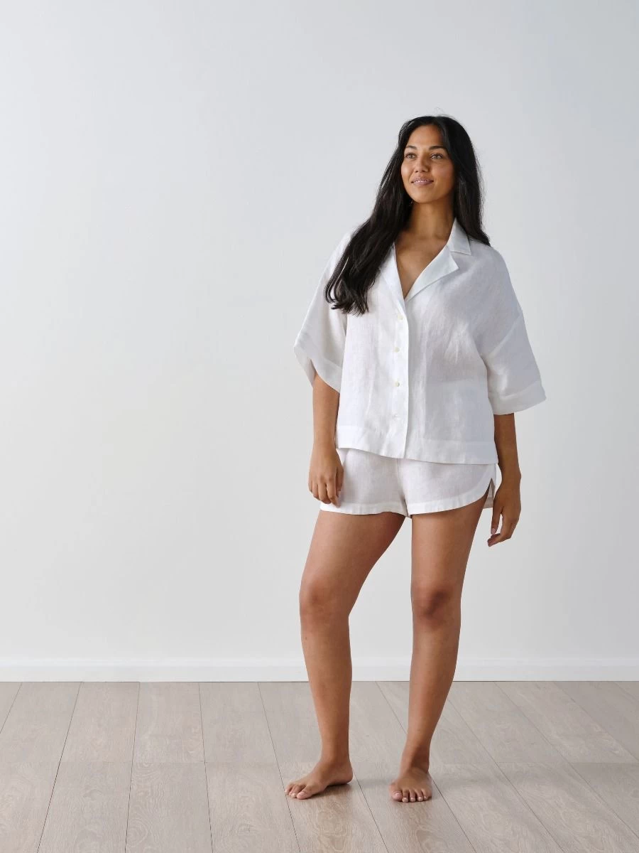 Linen House Nimes White Linen Wide-Sleeved Shirt - Image 3