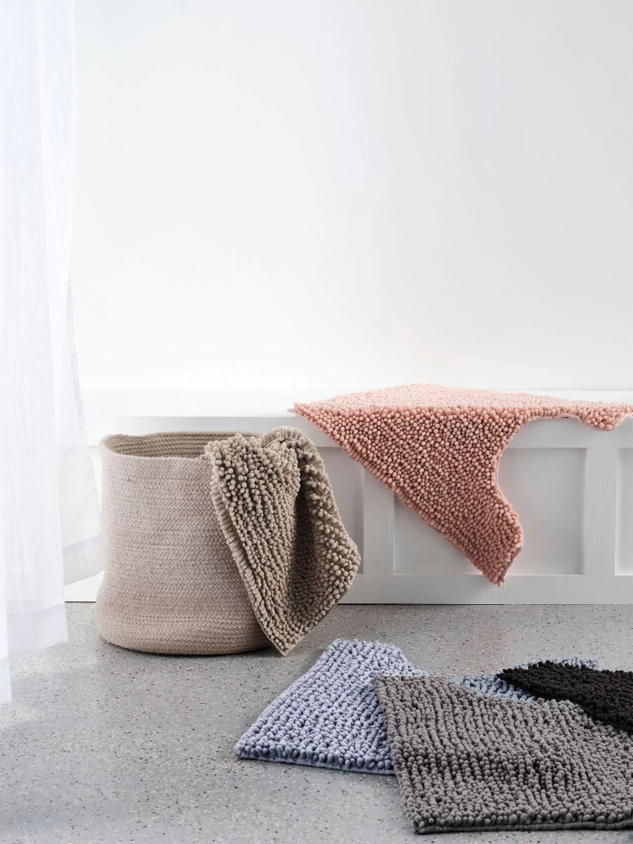 Linen House Reed Toggle Blue Contour Bath Mat - 1700 GSM - Image 2