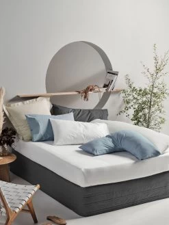 Linen House Vienna 300TC Cotton Percale Fitted Sheet 40cm