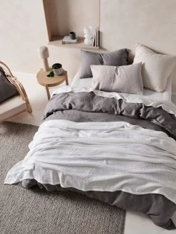 Linen House Waffle White Blanket