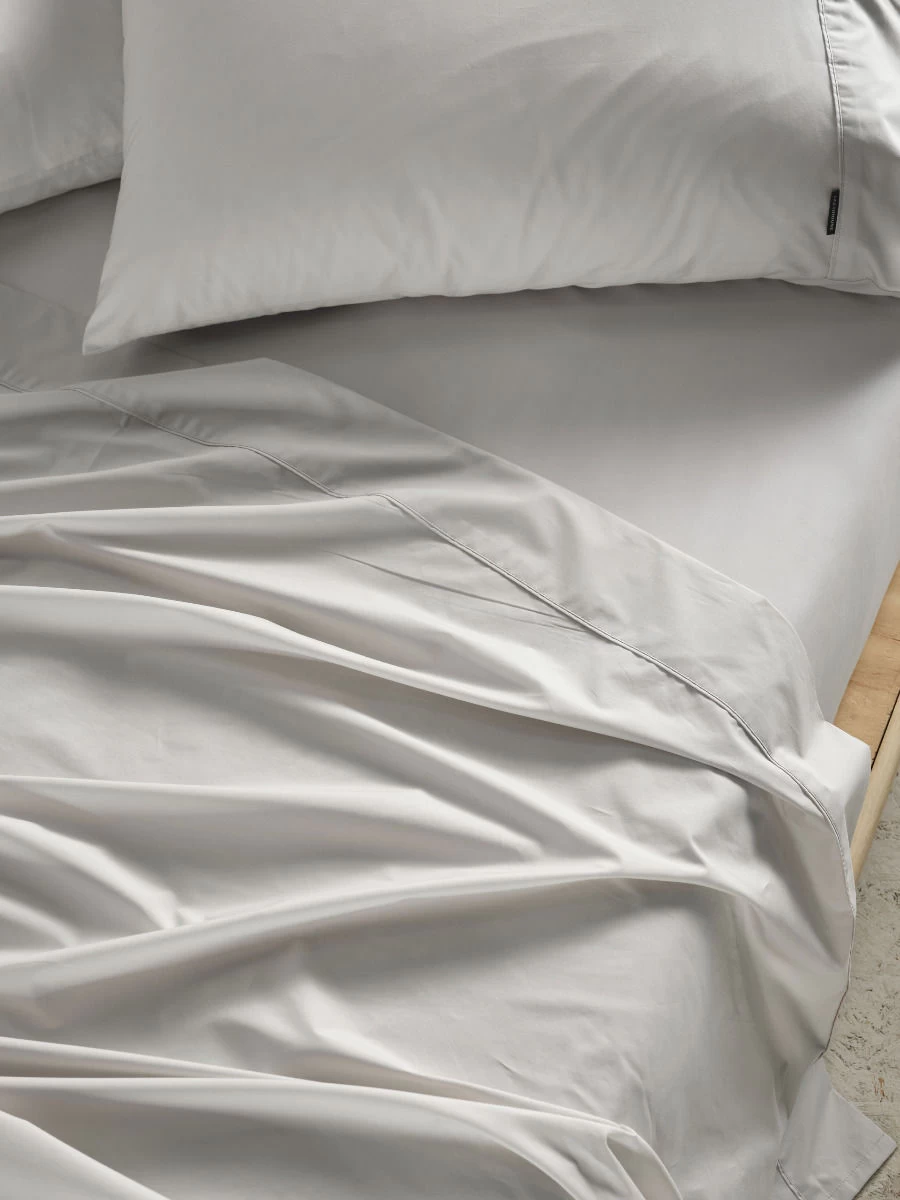 Linen House Winton 300TC White Cotton Percale Sheet Set - Image 2